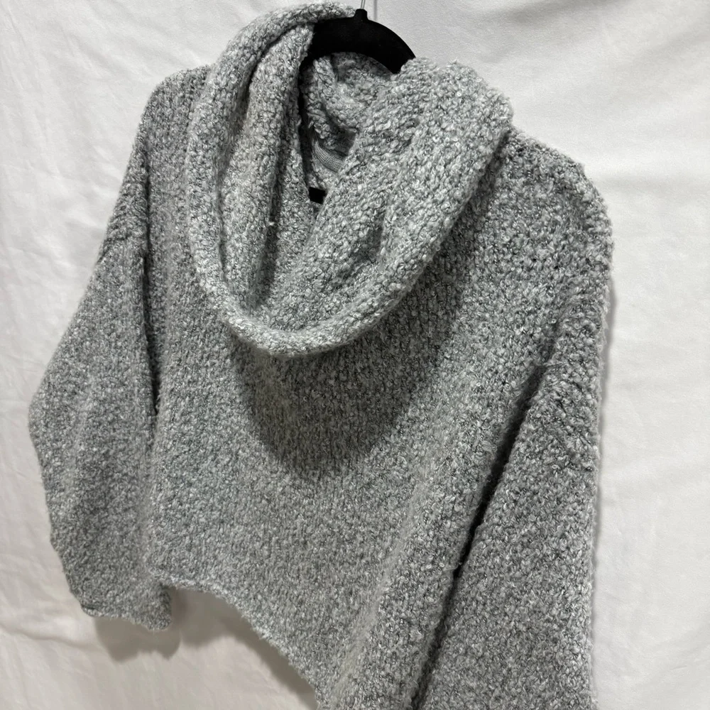 Free People Cozy Cowl Neck Sweater Medium Textured Knit Boho Chic‎ Oversized